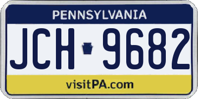 PA license plate JCH9682