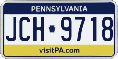 PA license plate JCH9718