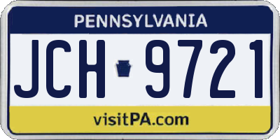 PA license plate JCH9721