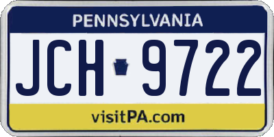 PA license plate JCH9722