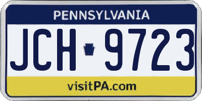 PA license plate JCH9723