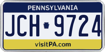 PA license plate JCH9724