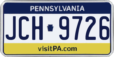 PA license plate JCH9726