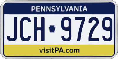 PA license plate JCH9729