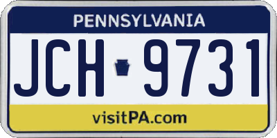 PA license plate JCH9731