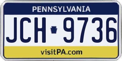 PA license plate JCH9736