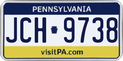 PA license plate JCH9738