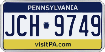 PA license plate JCH9749