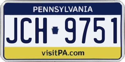 PA license plate JCH9751