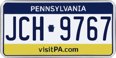 PA license plate JCH9767