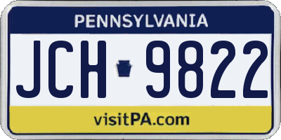 PA license plate JCH9822