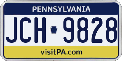 PA license plate JCH9828