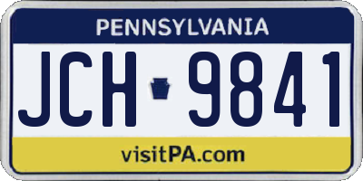 PA license plate JCH9841