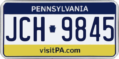 PA license plate JCH9845