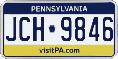 PA license plate JCH9846