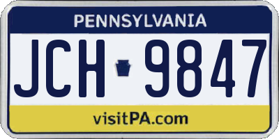 PA license plate JCH9847