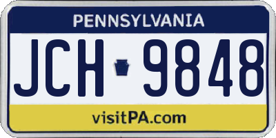 PA license plate JCH9848
