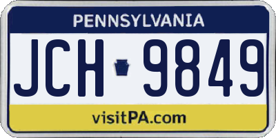 PA license plate JCH9849