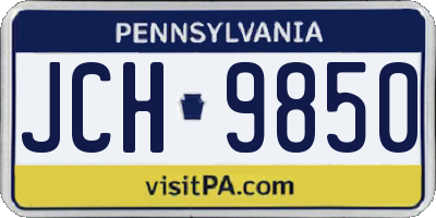 PA license plate JCH9850