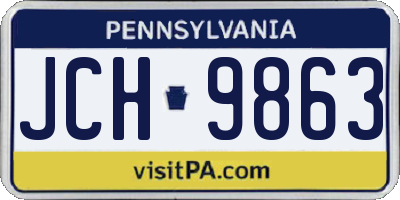 PA license plate JCH9863