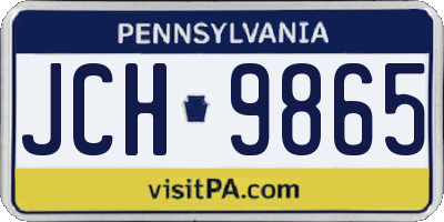 PA license plate JCH9865