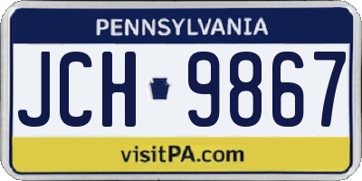 PA license plate JCH9867