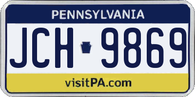 PA license plate JCH9869