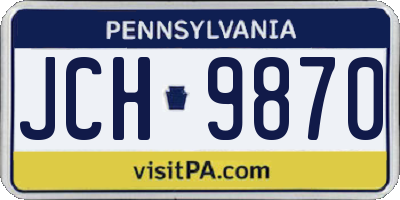 PA license plate JCH9870