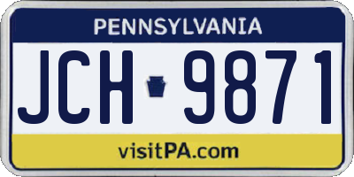 PA license plate JCH9871