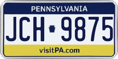 PA license plate JCH9875