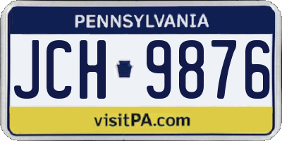 PA license plate JCH9876