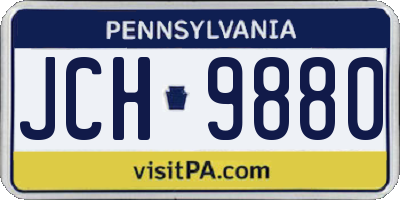 PA license plate JCH9880
