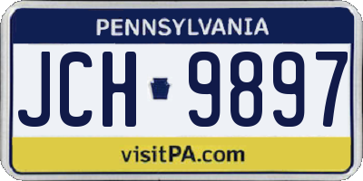 PA license plate JCH9897