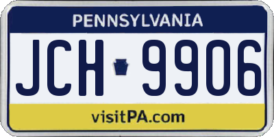 PA license plate JCH9906