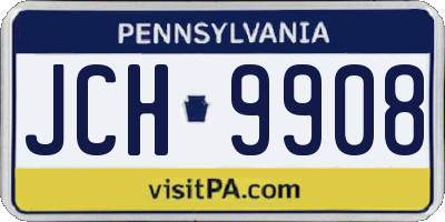 PA license plate JCH9908
