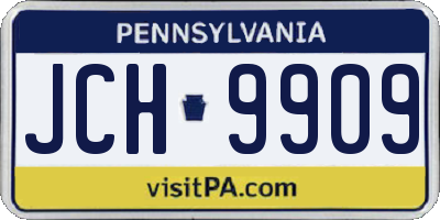 PA license plate JCH9909