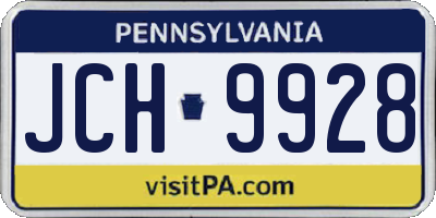 PA license plate JCH9928