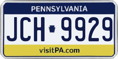 PA license plate JCH9929