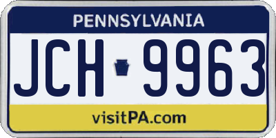 PA license plate JCH9963