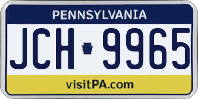 PA license plate JCH9965