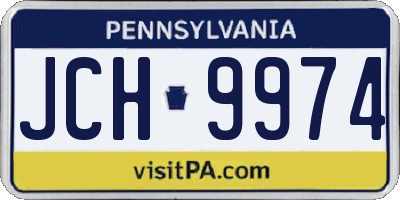 PA license plate JCH9974