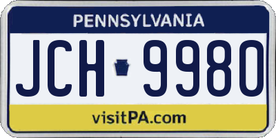PA license plate JCH9980