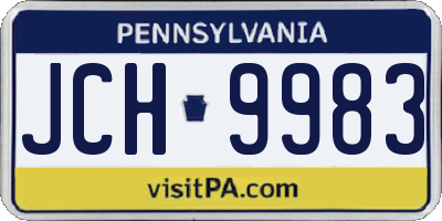 PA license plate JCH9983