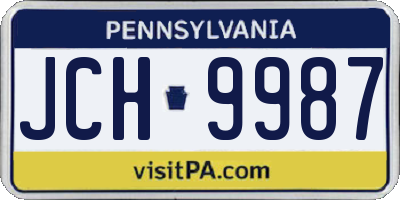 PA license plate JCH9987