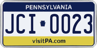 PA license plate JCI0023