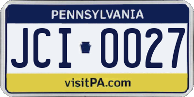 PA license plate JCI0027