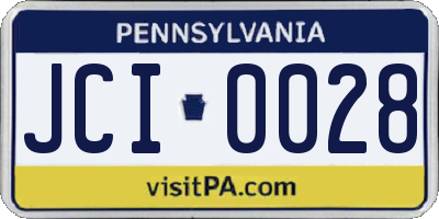 PA license plate JCI0028