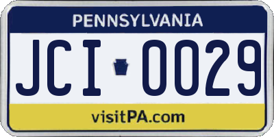PA license plate JCI0029