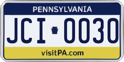PA license plate JCI0030