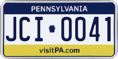 PA license plate JCI0041